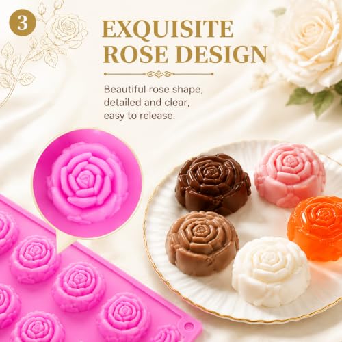 2 Pcs 20 Cavity Rose Silicone Molds - color: Small Rose 2Pcs