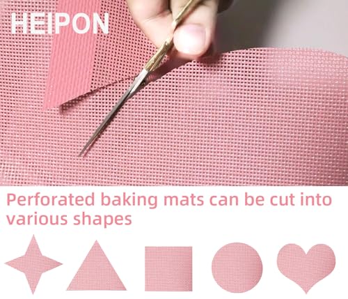Pink Perforated Silicone Baking Mat,15.7"Lx11.8"W (Pink,2pcs)