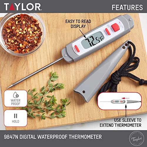 Taylor 9847 Waterproof Digital Instant Read Meat Thermometer - color: Gray