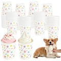 100 Pcs 9 oz Dog Ice Cream Cups Bulk Paper Pup Cups Paw Pattern Whip Cream Paper Bowls Puppy Snack Food Container Pet Theme Party Supplies for Puppy Food Treat Feeding