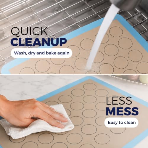 Silicone Baking Mats, Cookie Baking Mats, 3/4 Sheet Reusable Pack of 3 - color: Cookie Baking Mats Blue, size: 3/4 Size Pack Of 3