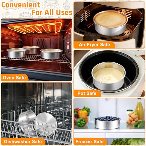 E-far 5 Inch Cake Pan Set of 3, Stainless Steel Small Round Baking Pan Tin - size: 5 Inch(Set of 3)