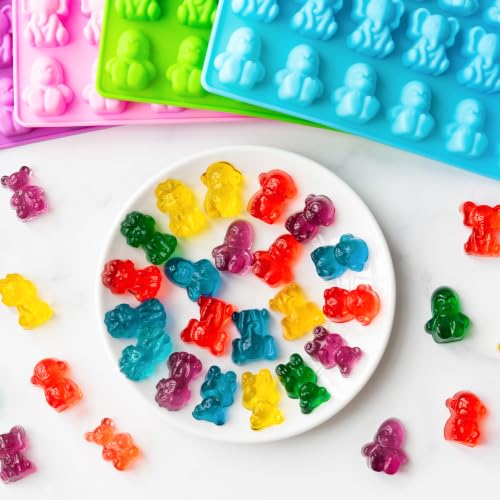 Large Silicone Gummy Bear Molds, Animal Candy Molds, 4-Pack