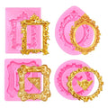 4 Pcs Photo Frame Silicone Molds, Various Sizes