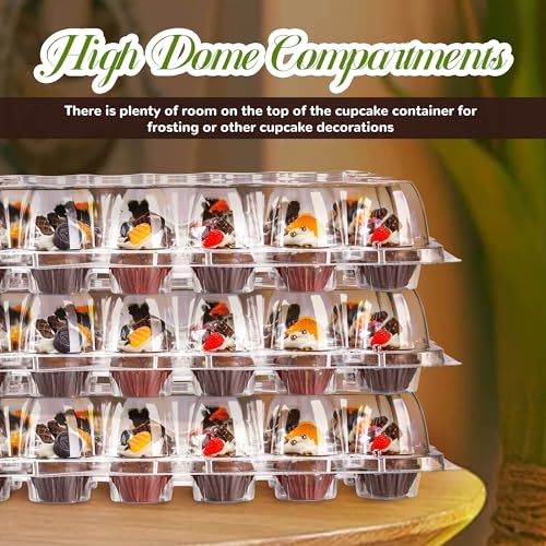 NPLUX Mini Cupcake Containers 20 Pack 24-Count for 480 Treats Stackable