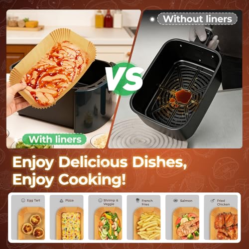 Ctizne 420PCS Air Fryer Liners Disposable 8.0" x 5.5" for Ninja Dual Zone - size: 8" x 5.5" Rectangle