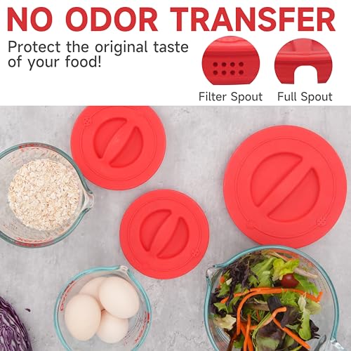 3 Pack Silicone Replacement Lids, Respectively Fits Pyrex 1-Cup, 2-Cup & 4-Cup Tempered Glass Liquid Measuring Cups, Reusable & Food-grade Silicone, Dishwasher & Microwave Safe - size: Lids For 1-Cup & 2-Cup & 4-Cup