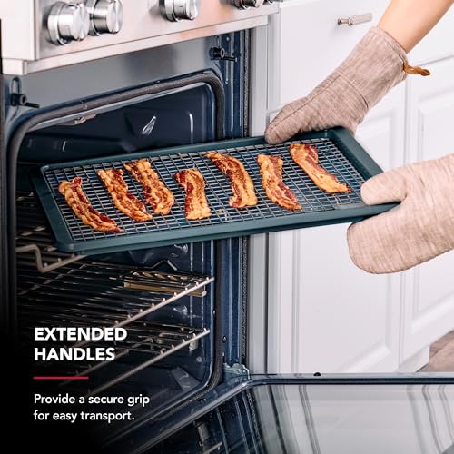 KitchenAid Nonstick Aluminized Steel Baking Sheet, Dishwasher Safe, Agave, 13x18 Inch - color: Agave, size: 13 x 18 Inch