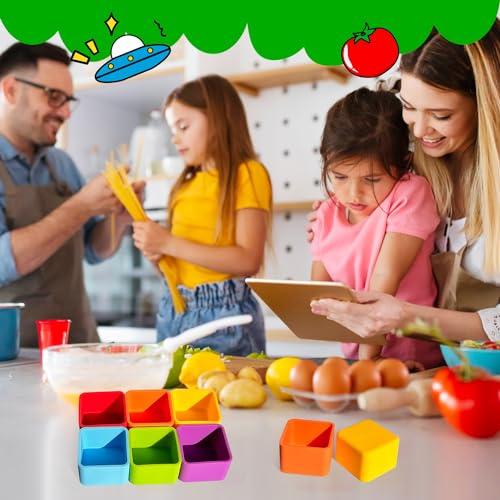 IELEK Silicone Lunch Box Dividers for Kids Bento Box Containers Accessories(Purple/Red/Blue) - color: Square(Blue+Yellow+Red)