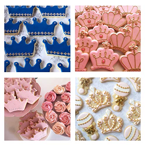 Crown Cookie Cutter Baking Cookie Biscuit Princess Girls Holiday Heart Gifts Decorative Party 3.5" Kitchen Cake Supplies (Queen Crown Cookie Cutters Set) - color: Crown Sets