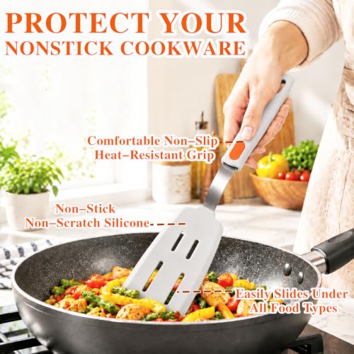 5-Pack Silicone Spatula Set Turner Spatulas (Beige) - color: Beige