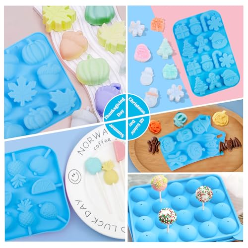 Cake Pop Kit Supplies with Halloween Christmas Cake Pop Mold Set