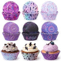 Reallnaive 300Pcs Cupcake Liners for Party Supplies, Kpop, Purple - color: Purple, style: Kpop