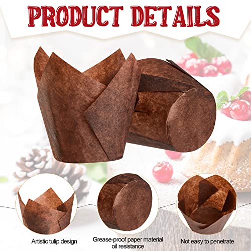 Potchen 800 Pcs Tulip Cupcake Muffin Liners,Solid,Classic Style - color: Solid, style: Classic Style