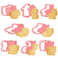 8PCS Forest Animal Cookie Cutters Set 3D Cookie Mold Plastic Cookie Stampers with Cute Cartoon Shapes for Biscuit Fondant Snacks Cheese Baking