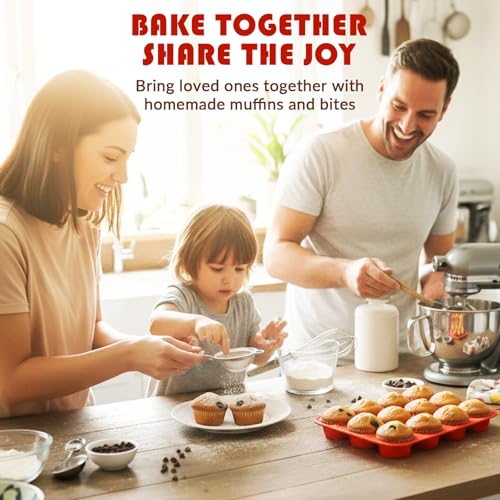 HKNMTT 2Pcs Silicone Muffin Pans for Baking 12Cups BPA-Free Egg Bites Mold - style: Muffin Pans 2PCS