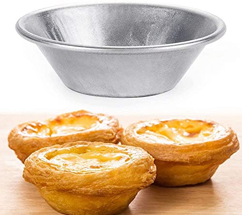 25 Pieces Egg Tart Molds Tiny Pie Tartlets Dessert Mold Pans Tin Puto Cup Bakeware Cake Cookie Mold, Round Resuable (Aluminum)