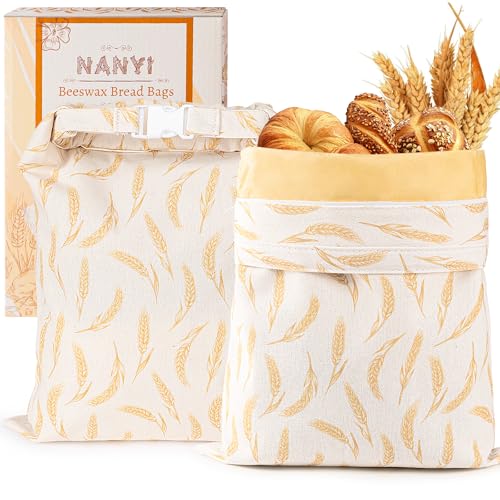 2-Pack Reusable Beeswax Bread Bags - color: Golden Wheat