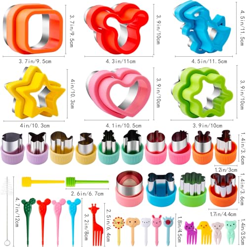 Nifogo Sandwich Cutter for Kids Lunch 48 Pcs (LARGE) - color: H-Orange Green 48pcs