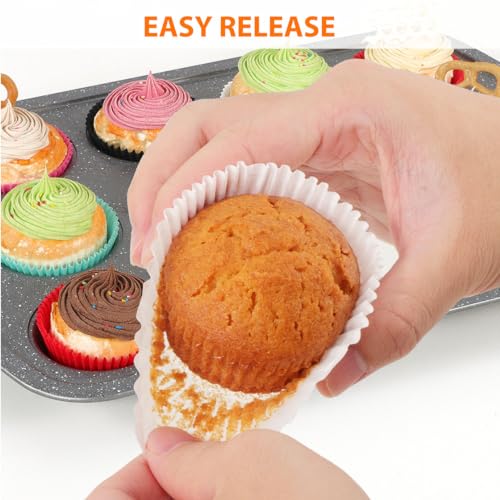 Caperci Standard White Cupcake Liners for Baking Paper Muffin Cups 200pcs - color: White