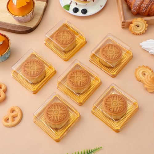 DOITOOL 100 Pcs 3 Inch Mini Cake Containers with Clear Lids - color: Golden(L)