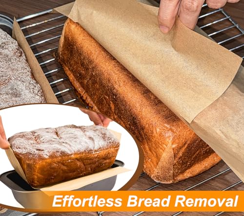 Webake 200Pcs Unbleached Parchment Paper Loaf Pan Liners for Baking Bread 9x5, 1lb 1.5lb 2lb, Original Precut, Non Toxic Baking Paper - color: Brown 9 x 5