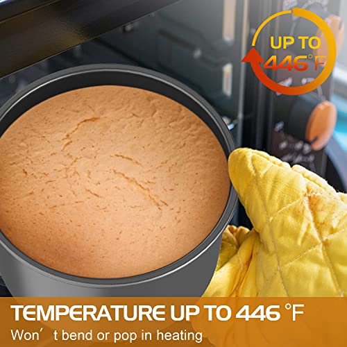 CHEFMADE Bakeware Round Cake Pan 2 Pieces, 6-Inch and 8-Inch with Removable Loose Bottom Nonstick & Quick Release Coating Chiffon Bakeware for Oven and Instant Pot Baking (Black) - color: Black, size: 6-inch & 8-inch