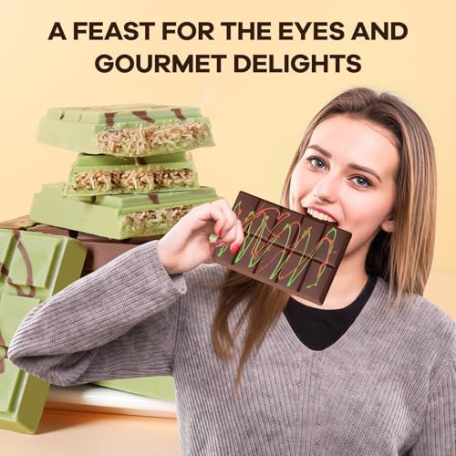Dubai Chocolate Molds 1 Inch Deep, Silicone Chocolate Bar Mold – Non-Stick, Flexible, Large and Thick Homemade Chocolates, Candies, and Desserts - Set of 1 - color: Choco:1PC