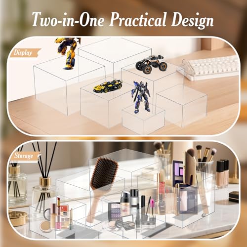 6 PCS Buffet Risers, Large Food Risers for Buffet Table, Dessert Display - color: Transparent, size: 10" 9" 8" 7" 6" 5"
