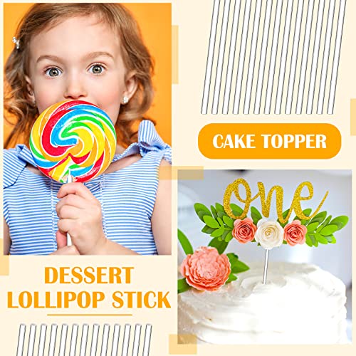 Zopeal 200 Pcs Acrylic Lollipop Stick Cake Pop Rod, 12 x 0.16 Inches, Clear - size: 12 Inch