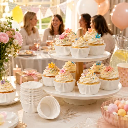 Mini Cupcake Liners,500 pcs White Mini Muffin Liners for Baking - color: White（500pcs）