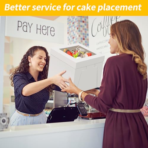 WINKIO Cake Boxes 12 inch, Cake Carrier Holder, Storage Transport Container - size: 12×12×12
