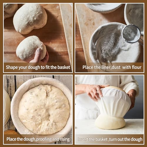 6 Packs Round Banneton Basket Liner for Bread Proofing Cover, 9 inches
