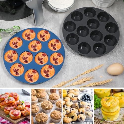 Webake Silicone Air Fryer Muffin Pan for Baking Egg Bites Silicone Mold, Nonstick 1.8 Inch Mini Muffin Tin BPA Free Set of 2 - size: Mini