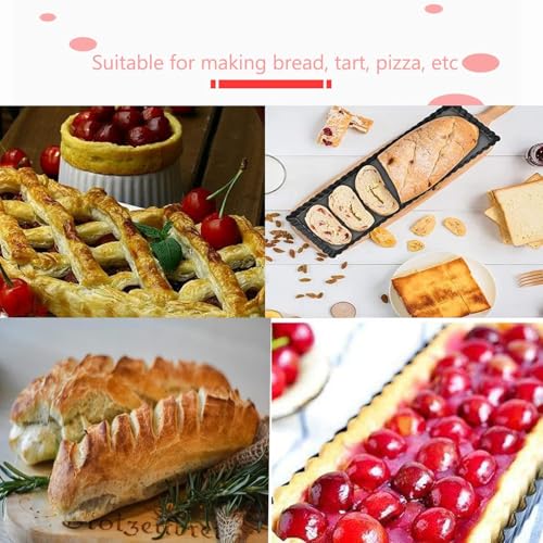 RINCH-PAN Rectangular Tart Pan, 2 PCS 14 Inch Long Pan Non-Stick Tart Pan. - color: Black, size: 14*1.1Inch