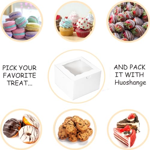 Cookie Boxes with Window 4.5x4.5x3 Inch-50 Pack