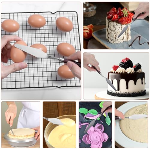 Nogeqi 5PCS Cake Cream Spatula, Stainless Steel Icing Frosting Spatula for Cake Decorating, Art Painting Baking Pastry Tool for Fondant Chocolate Cream Toner