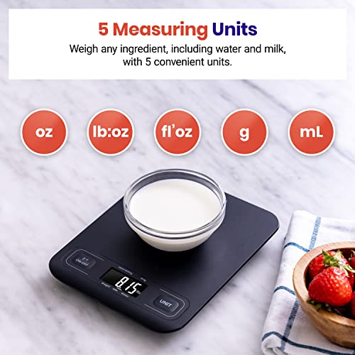Etekcity Food Kitchen Scale, Digital Grams and Ounces, Medium - color: Midnight Black