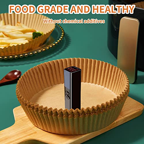Air Fryer Liners Disposable Paper,100Pcs Parchment Paper Liners,Non Stick Airfryer Paper Liners,Food Grade Air Fryer Accessories WaterProof OilProof for Microwave Oven Steamer 9inch Square - size: 9" Round