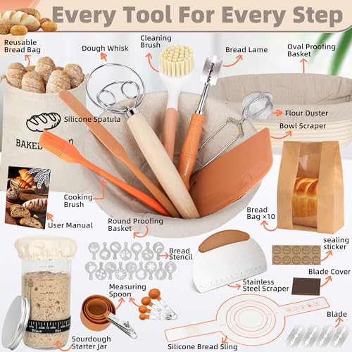 LOCONHA Sourdough Starter Kit, Sourdough Bread Baking Supplies Making Tools