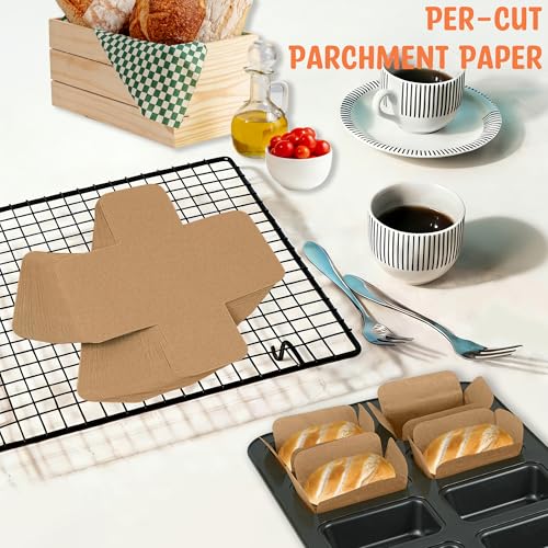 200 Pcs Mini Loaf Pan Liners for Baking Bread Pans 3x2 in Parchment - size: 3.15*2 inch
