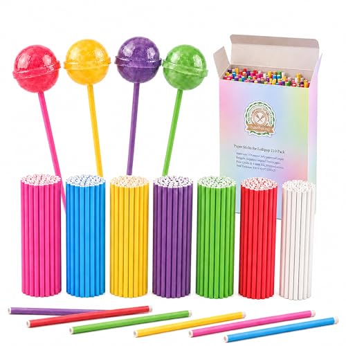 Colored Cake Pop & Lollipop Sticks 6 in, 7 Colors, 210 Count