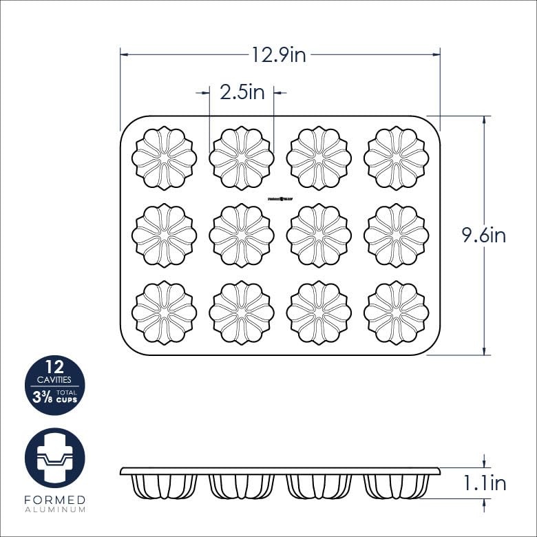Nordic Ware Formed Mini Bundt, 12 Cavity Cupcake, Twilight Blue - size: Cupcake Bundt, 12-Cavity