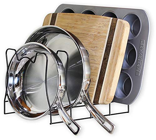 SIMPLE HOUSEWARE Kitchen Pot Lid Rack Holder Organizer, Bronze - color: Bronze