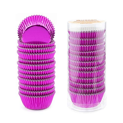 Gifbera Hot Pink Foil Mini Cupcake Liners Baking Cups, 300-Count - color: Hot Pink