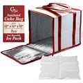 Cakebon 12" Insulated Cake Bag with Ice Pack Cooler Carrier 1Pack - size: 12 inch, style: White - 1 Pack