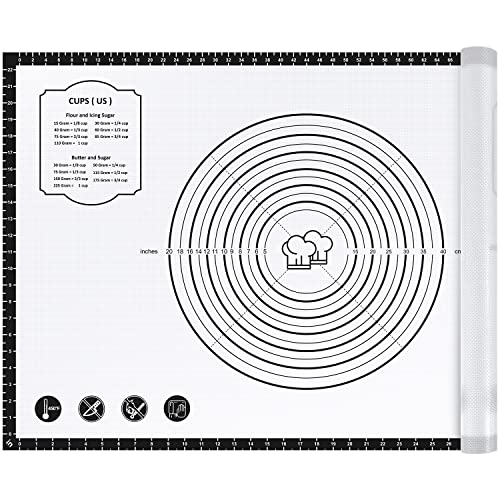 DANIA & DEAN 36"x24" Large Durable Silicone Baking Mat for Pastry and Bread - color: Black, size: 36"L x 24"W