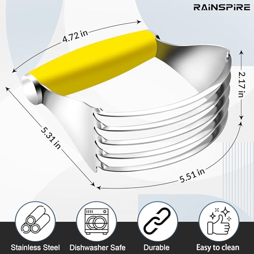 Large Pastry Cutter For Baking Durable Pastry Blender Dough Cutter Yellow - color: Yellow