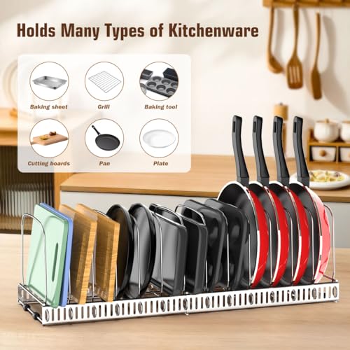 Housolution Cutting Board and Baking Tray Cookie Sheet Organizer, Silver - color: Silver, size: 14 Dividers