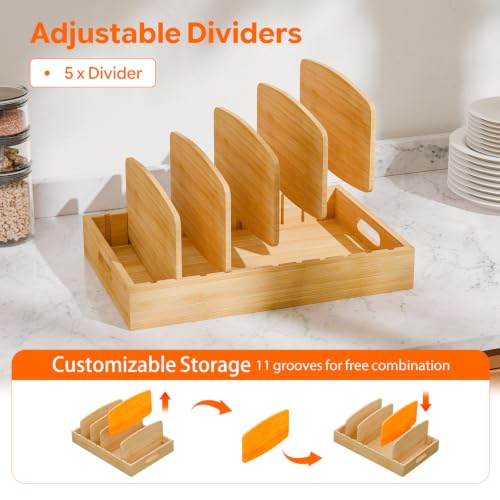 Simple Trending Extra Large Lid Organizer Bamboo, Pots Pans Lid Holder